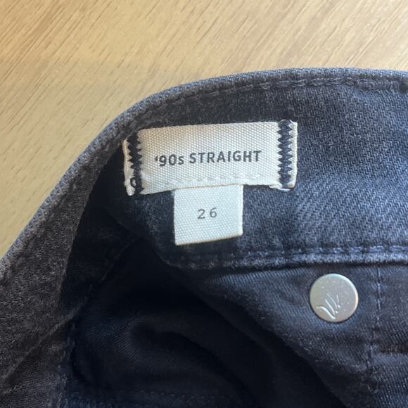 $128 NWT Madewell 90s Straight Leg Jeans Women's Size 26 Black Wash Denim NM186 - Picture 7 of 8